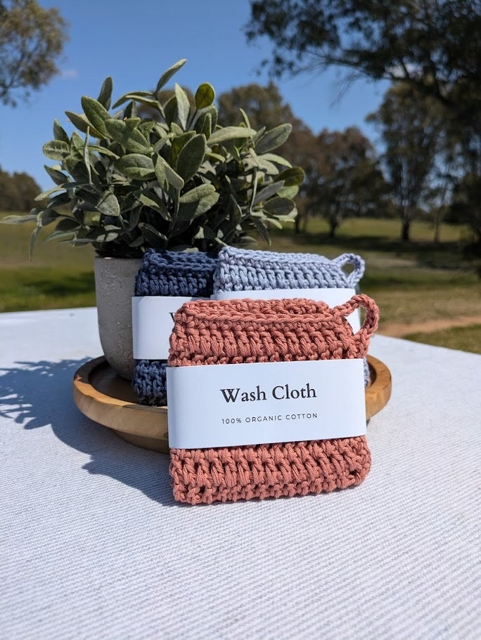 Organic Cotton Wash Cloth D G Handmade